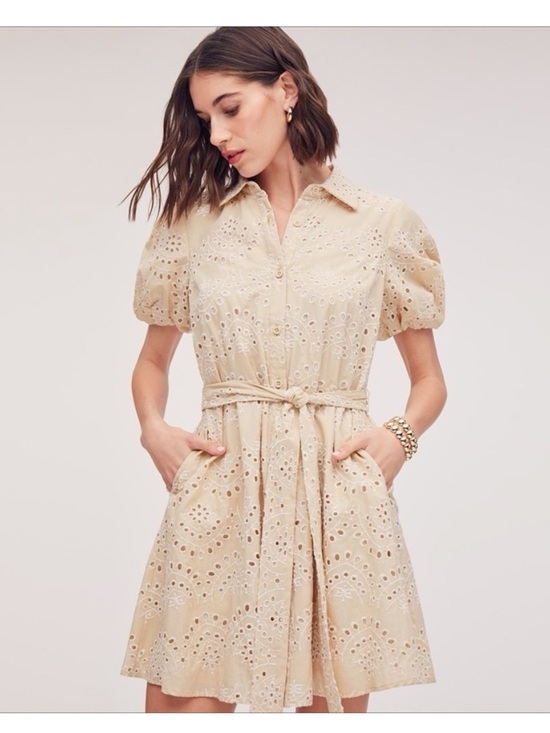 Sam Edelman Dresses & Skirts - Sam Edelman Mini Puff Sleeve Eyelet Dress